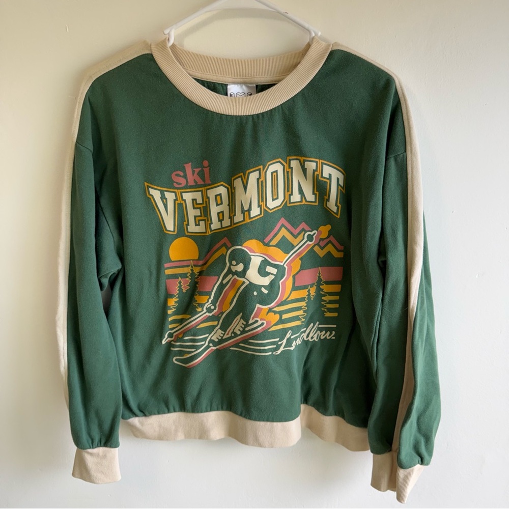 Isaac Morris Green Ski Vermont Sweatshirt